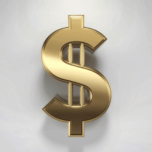signe de dollar de couleur dorée